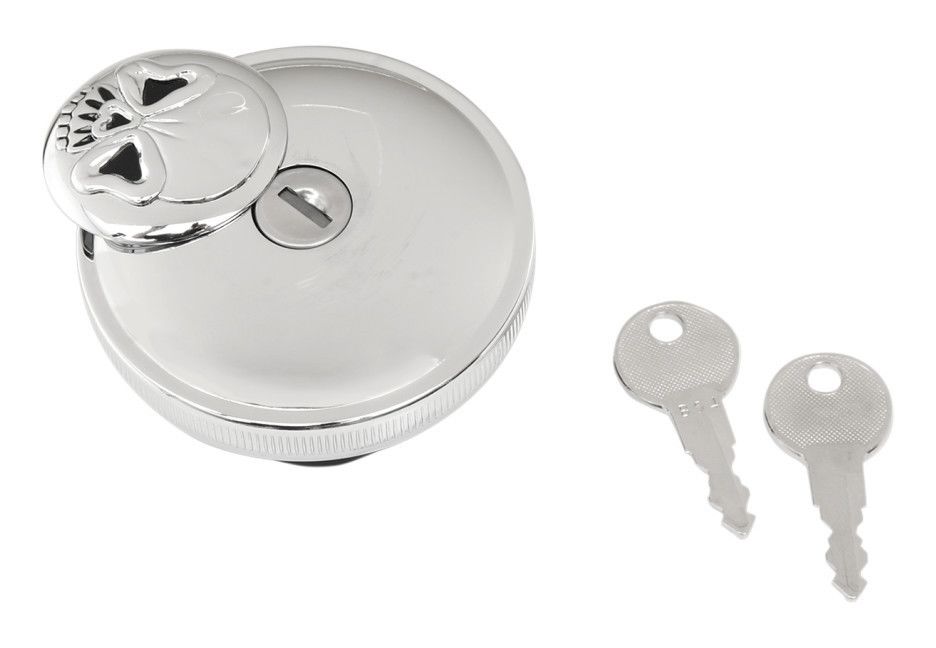 Drag Specialties Screw-In Locking Skull Gas Cap For Harley 1996-2018