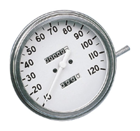  Drag Specialties 5" FL Style Speedometer For Harley White / 36-40 Face / 2240:60 [Open Box]