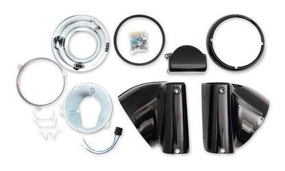  Drag Specialties 7" Headlight Nacelle Kit For Harley Softail 1986-2017 Black [Previously Installed]