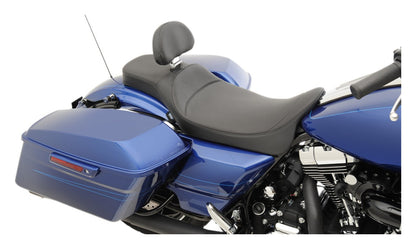  Drag Specialties Backrest Compatible Extended Reach Predator 2-Up Seat For Harley Touring 2008-2025