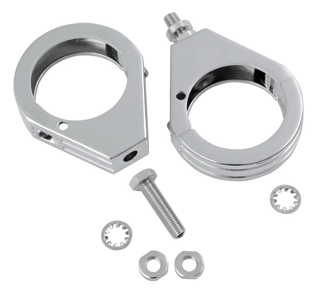  Drag Specialties Chrome 49mm Turn Signal Fork Clamps