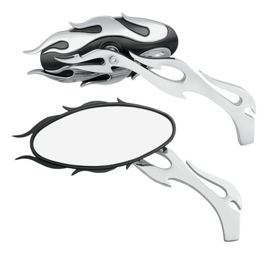  Drag Specialties Oval Flame Mirrors