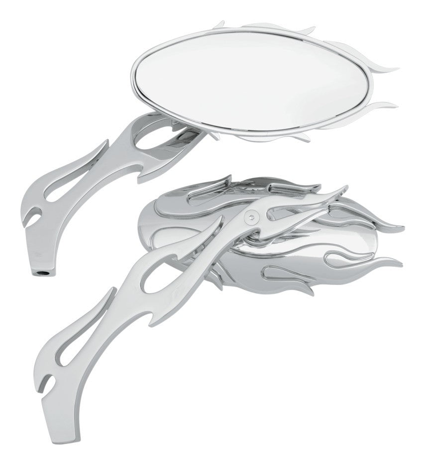  Drag Specialties Oval Flame Mirrors