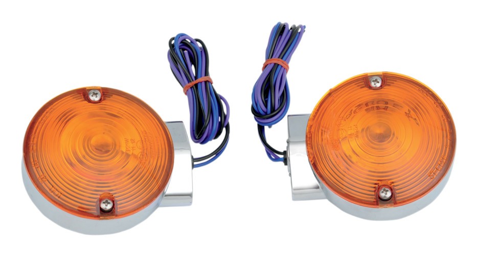  Drag Specialties Flat-Style Front Turn Signals For Harley Touring 1984-2025