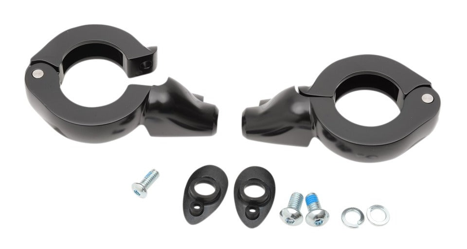  Drag Specialties Fork Mount Turn Signal Clamps 49MM / Black [Open Box]