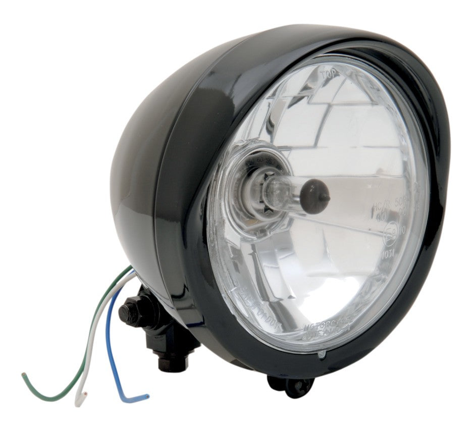  Drag Specialties 5 3/4" Diamond Style Bottom-Mount Headlight Assembly With Visor