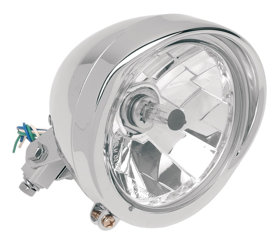  Drag Specialties 5 3/4" Diamond Style Bottom-Mount Headlight Assembly With Visor
