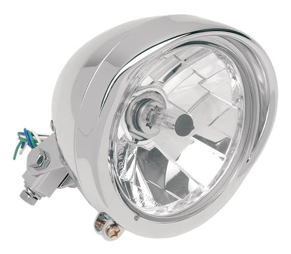  Drag Specialties 5 3/4" Diamond Style Bottom-Mount Headlight Assembly With Visor