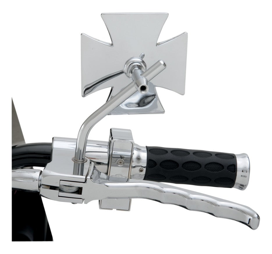  Drag Specialties Maltese Cross Round Mirror With Round Stem