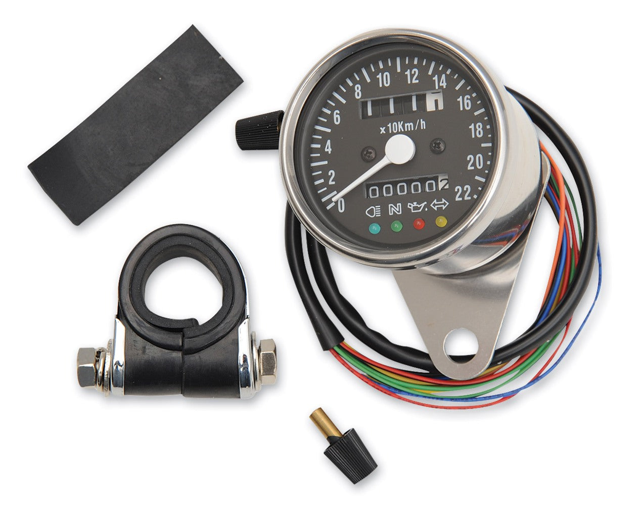  Drag Specialties 220Km/H Mini Mechanical Speedometer With LED Indicators