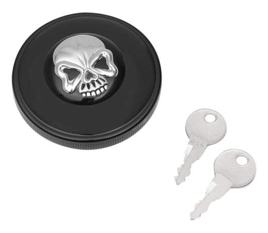  Drag Specialties Screw-In Locking Skull Gas Cap For Harley 1996-2018