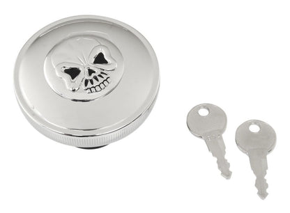  Drag Specialties Screw-In Locking Skull Gas Cap For Harley 1996-2018