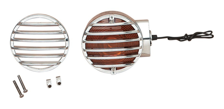  Drag Specialties Turn Signal Grilles For Harley FL 1986-2009