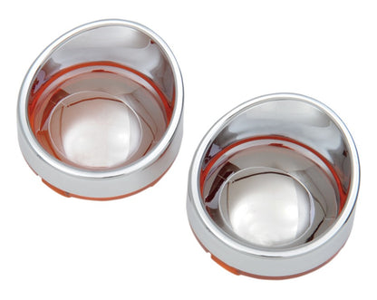  Drag Specialties Visor Style Deuce Turn Signal Lenses For Harley 2000-2018